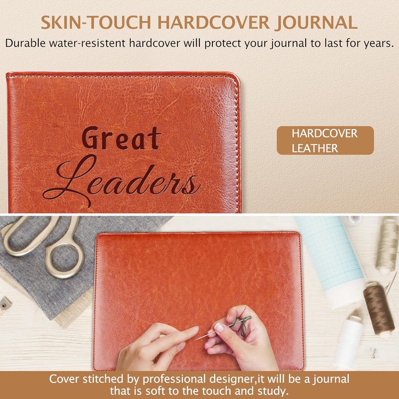 LBWCER Boss Appreciation Gift Mentor Gift Notebook Great Leaders Notebook Leader Supervisor PM Mentor Retirement Gift Coworker Farewell Leather Journal Notebooks (Great R) - Image 4